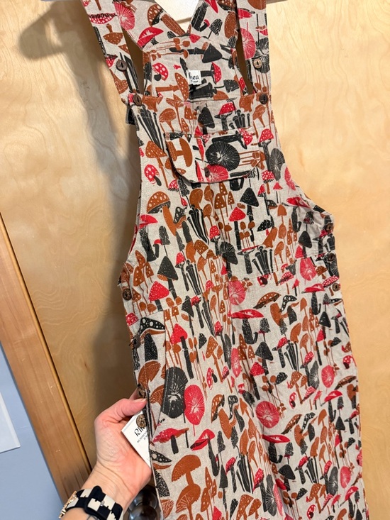 rhea Pants - Mushroom Print Overalls - Festival Boho 🤩 NWT 100% Cotten
